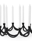 4" Black Abstract Metal Tabletop Candelabra Candle Holder
