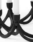 4" Black Abstract Metal Tabletop Candelabra Candle Holder