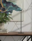 30" Black Abstract Metal Tabletop Taper Candlestick
