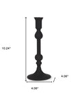 10" Black Glass Tabletop Taper Candlestick