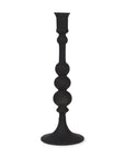 12" Black Glass Tabletop Taper Candlestick