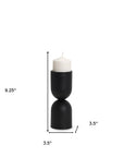 9" Black Metal Tabletop Pillar Candle Holder