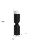 13" Black Metal Tabletop Pillar Candle Holder