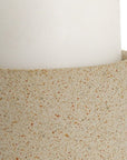 11" Beige Metal Tabletop Pillar Candle Holder