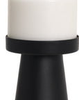 10" Black Metal Tabletop Pillar Candle Holder