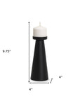 10" Black Metal Tabletop Pillar Candle Holder