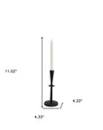 11" Black Metal Tabletop Taper Candlestick