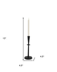 13" Black Metal Abstract Tabletop Candle Holder