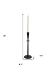 15" Black Metal Abstract Tabletop Candle Holder