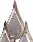 52" Gold And Gray Distressed Geometric Glass And Iron Wall Sconce Candle Holder