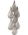 52" Gold And Gray Distressed Geometric Glass And Iron Wall Sconce Candle Holder