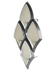 36" Gray And Silver Geometric Glass And Iron Wall Sconce Candle Holder
