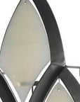 36" Gray And Silver Geometric Glass And Iron Wall Sconce Candle Holder