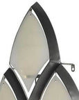 36" Gray And Silver Geometric Glass And Iron Wall Sconce Candle Holder
