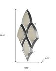 36" Gray And Silver Geometric Glass And Iron Wall Sconce Candle Holder