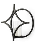 6" Black Quatrefoil Metal Wall Sconce Candle Holder