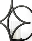 6" Black Quatrefoil Metal Wall Sconce Candle Holder