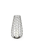 16" Gold Distressed Lattice Metal Tabletop Lantern Candle Holder