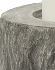 9" Gray Distressed Abstract Ceramic Tabletop Pillar Candle Holder
