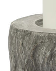 9" Gray Distressed Abstract Ceramic Tabletop Pillar Candle Holder