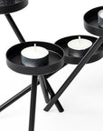 7" Black Geometric Metal Tabletop Votive Candle Holder