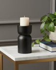 5" Black Metal Tabletop Pillar Candle Holder