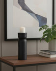 8" Black Metal Tabletop Taper Candle Holder