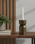 5" Gold Metal Tabletop Taper Candlestick