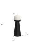 8" Black Metal Tabletop Pillar Candle Holder