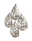 18" Champagne Distressed Botanical Leaf Iron Wall Sconce Candle Holder