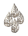 18" Champagne Distressed Botanical Leaf Iron Wall Sconce Candle Holder