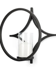 6" Black Quatrefoil Metal And Glass Wall Sconce Candle Holder