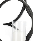 6" Black Quatrefoil Metal And Glass Wall Sconce Candle Holder