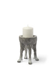 7" Gray Distressed Abstract Ceramic Tabletop Pillar Candle Holder
