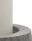 7" Gray Distressed Abstract Ceramic Tabletop Pillar Candle Holder