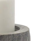 7" Gray Distressed Abstract Ceramic Tabletop Pillar Candle Holder