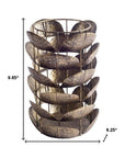 10" Bronze Distressed Botanical Leaf Metal Tabletop Hurricane Candle Holder