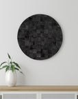 Into the Abyss II 24" X 24" Dark Brown Geometric Wood Circle Hanging Dimensional Sculpture