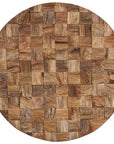 Into the Abyss II 24" X 24" Brown Geometric Wood Circle Hanging Dimensional Sculpture