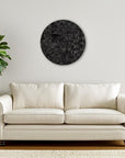 Into the Abyss II 32" X 32" Black Geometric Wood Circle Hanging Dimensional Sculpture