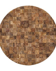 Into the Abyss II 32" X 32" Brown Geometric Wood Circle Hanging Dimensional Sculpture