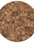 Into the Abyss II 32" X 32" Brown Geometric Wood Circle Hanging Dimensional Sculpture