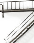 21" Gunmetal Gray Metal Novelty Wall Mounted Accent Shelf