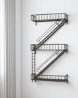 21" Gunmetal Gray Metal Novelty Wall Mounted Accent Shelf