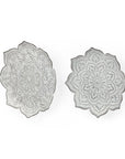Set of Two Miranda Silver Flower Mandala Metal Hanging Dimensional Sculpture