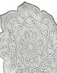 Set of Two Miranda Silver Flower Mandala Metal Hanging Dimensional Sculpture