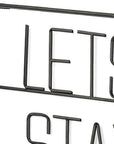 Let's Stay Home 16" X 20" Black Let's Stay Home Metal Wall Decor