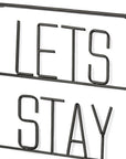 Let's Stay Home 16" X 20" Black Let's Stay Home Metal Wall Decor
