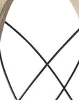 21" Brown And Black Distressed Abstract Solid Wood Metal And Glass Tabletop Lantern Candle Holder