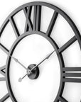 30" Black Iron Analog Round Wall Clock